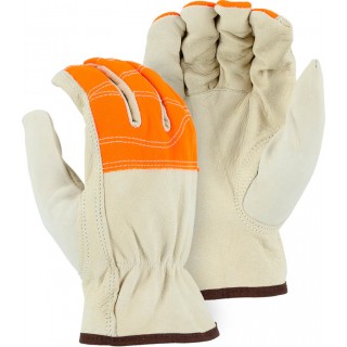 1554HVO Majestic® Glove Goatskin Drivers Glove with High Visibility Orange Cloth Fingers